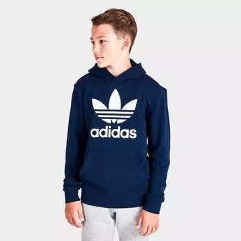 Детская повседневная толстовка с капюшоном Adidas Originals Trefoil, синий