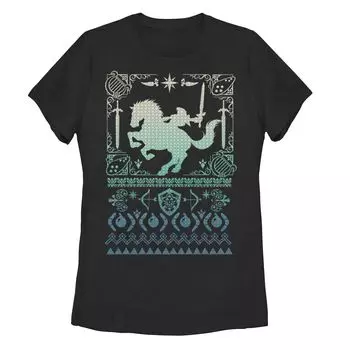 Детская праздничная футболка-свитер Nintendo Zelda Link и Epona Ugly Licensed Character