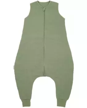 Детская предварительно постиранная зимняя муслиновая пижама без рукавов Meyco, темно-зеленый