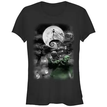 Детская приталенная футболка с рисунком «Кошмар перед Рождеством» Disney's Scary Night, черный