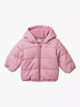 Детская пуховая куртка на флисовой подкладке Benetton, цвет Mauve
