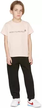Детская розовая футболка \Born To Protect\"" Moncler Enfant