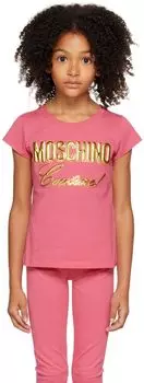 Детская розовая футболка \Couture\"" Moschino