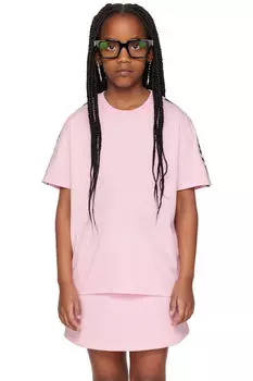 Детская розовая футболка с полосой Off-White