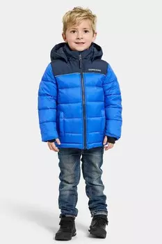 Детская розовая куртка с лисьим мехом Didriksons, синий