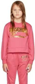 Детская розовая толстовка \Couture\"" Moschino