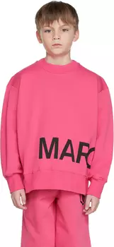 Детская розовая толстовка с принтом MM6 Maison Margiela