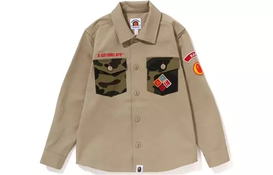 Детская рубашка A Bathing Ape, коричневый