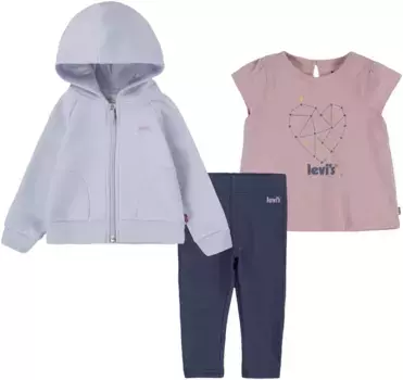 Детская рубашка, брюки и куртка Levi's "LVG 3PCPANTSET HOODIE", для ДЕВОЧЕК Levi'S Kids, синий