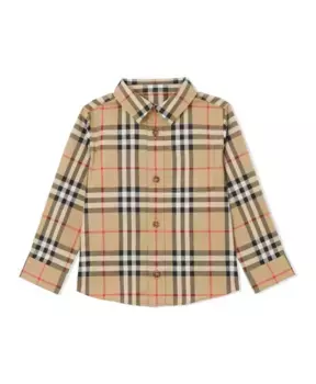 Детская рубашка Burberry, бежевый