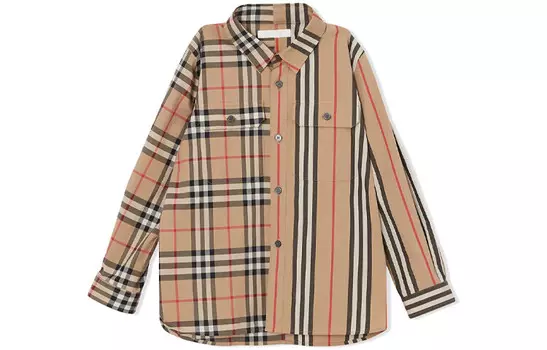 Детская рубашка Burberry, бежевый