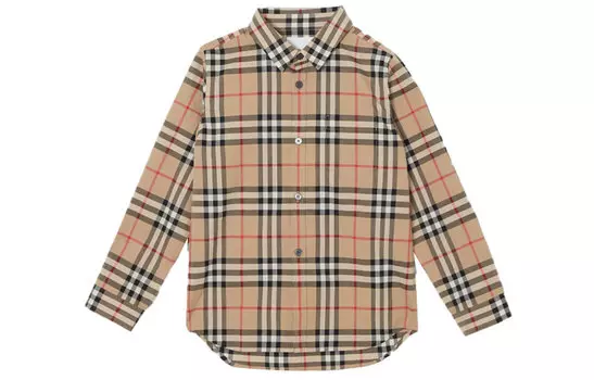 Детская рубашка Burberry, цвет Archive Beige