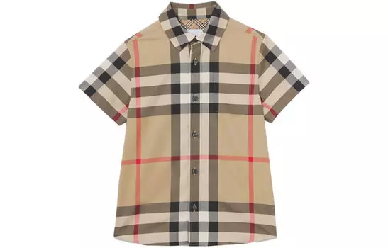 Детская рубашка Burberry, цвет Archive Beige