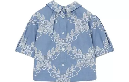 Детская рубашка Burberry, цвет Blue