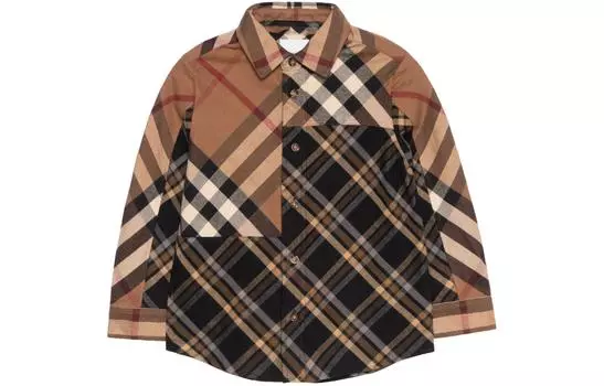 Детская рубашка Burberry, цвет Brown