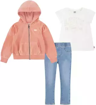 Детская рубашка и брюки Levi's "ДЖИНСОВЫЕ БРЮКИ И КОМПЛЕКТ НА МОЛНИИ", для МАЛЫШЕЙ Levi'S Kids, терракотовый