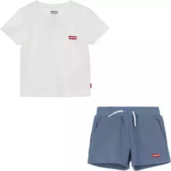 Детская рубашка и шорты Levi's "LVB BATWING TEE & KNIT SHORT S", с фирменной этикеткой Levi'S Kids, цвет Cloud Dancer