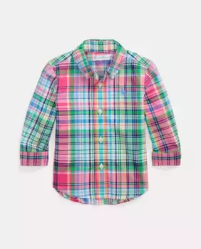 Детская рубашка из хлопка с длинным рукавом Polo Ralph Lauren, многоцветный