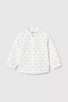 Детская рубашка из льняной смеси Mayoral, бежевый