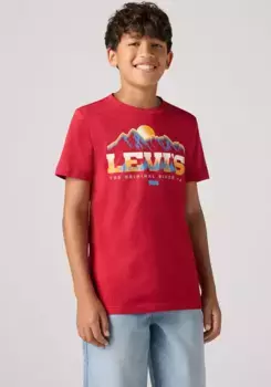 Детская рубашка Levi's с принтом "LVB MAJESTIC MOUNTAINS TEE", для МАЛЬЧИКОВ, из чистого хлопка Levi'S Kids, цвет Chili Pepper