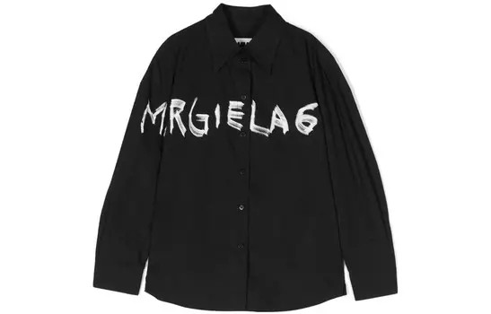 Детская рубашка Mm6 Maison Margiela, черный