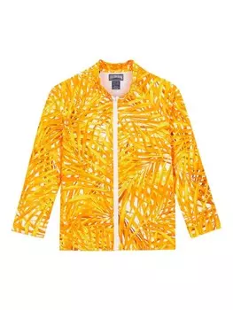 Детская рубашка на молнии Vilebrequin с пальмовыми листьями Vilebrequin Kids, оранжевый