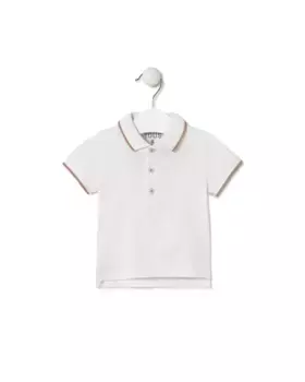 Детская рубашка-поло из хлопка с принтом Bold Bear Tous, белый