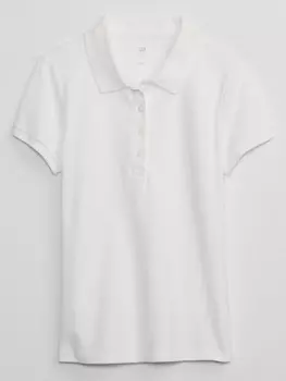 Детская рубашка-поло из пике Gap, белый