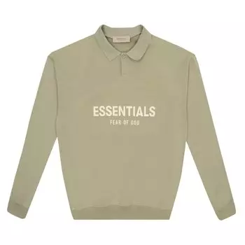Детская рубашка-поло с длинными рукавами Fear of God Essentials, цвет Морская пена