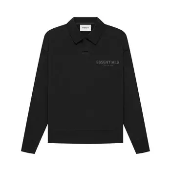 Детская рубашка-поло с длинными рукавами Fear of God Essentials, цвет Strech Limo