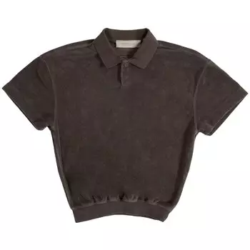 Детская рубашка-поло с короткими рукавами Fear of God Essentials, цвет Off Black