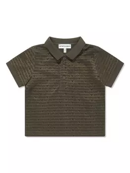 Детская рубашка-поло с логотипом Emporio Armani Kids, серый