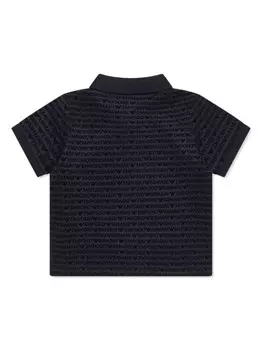 Детская рубашка-поло с логотипом Emporio Armani Kids, синий