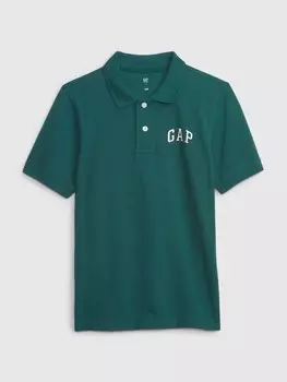 Детская рубашка-поло с логотипом Gap, зеленый