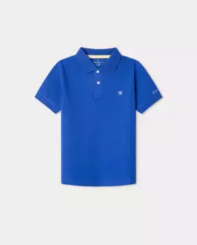 Детская рубашка поло с маленьким логотипом Hackett, синий