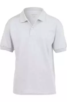 Детская рубашка-поло унисекс из джерси Gildan DryBlend, белый