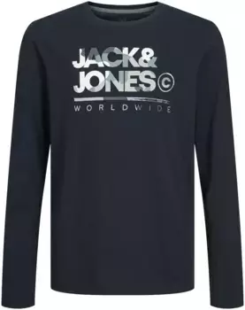 Детская рубашка с длинными рукавами Jack & Jones "JJLUKE TEE LS CREW NECK JNR" Jack & Jones Junior, синий