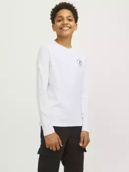 Детская рубашка с длинными рукавами Jack & Jones "JJESWIFT TEE LS NOOS JNR" Jack & Jones Junior, белый