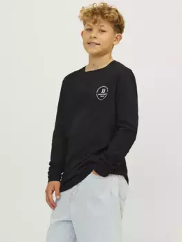 Детская рубашка с длинными рукавами Jack & Jones "JJESWIFT TEE LS NOOS JNR" Jack & Jones Junior, черный