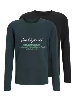 Детская рубашка с длинными рукавами Jack & Jones "JJGREAT B2S LOGO TEE LS 2PK MP JNR" Jack & Jones Junior, цвет Magical Forest