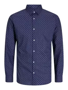 Детская рубашка с длинными рукавами Jack & Jones "JJJOE PRINT SHIRT LS AW24 JNR" Jack & Jones Junior, синий