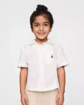 Детская рубашка с коротким рукавом и пуговицами спереди Gap, белый