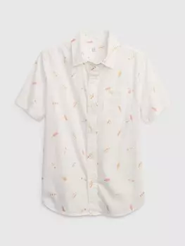 Детская рубашка с короткими рукавами Gap, белый