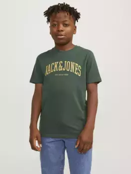 Детская рубашка с короткими рукавами Jack & Jones "JJEJOSH TEE SS CREW NECK NOOS JNR" Jack & Jones Junior, зеленый