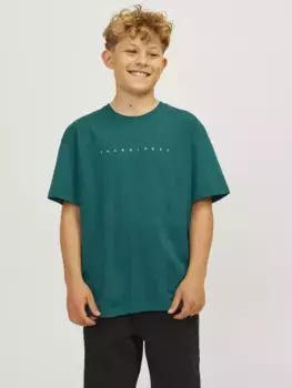 Детская рубашка с короткими рукавами Jack & Jones "JJESTAR JJ TEE SS NOOS JNR" Jack & Jones Junior, бирюзовый