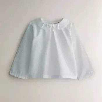 Детская рубашка Zara Home Round Neck, голубовато-белый