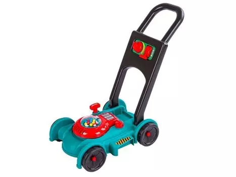 Детская садовая газонокосилка + шлем + канистра, ходунки, коляска Zabawkowy Zawrt Gowy