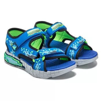 Детская сандалия mega-splash 4k для маленьких и больших детей Skechers, blue/lime