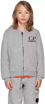 Детская серая базовая толстовка с очками C.P. Company Kids