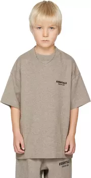 Детская серая футболка из джерси с круглым вырезом Fear of God ESSENTIALS, Heather gray